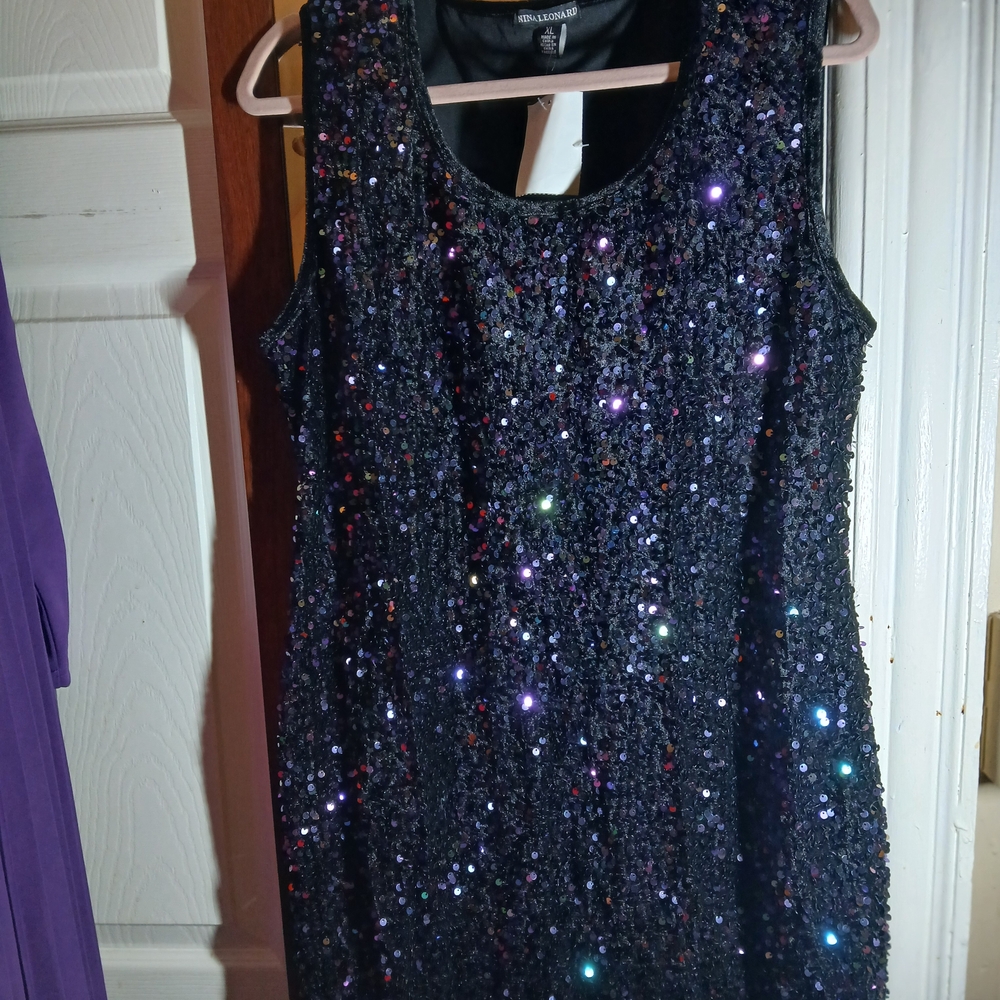 Elegant Black Sequin Dress With Bolero